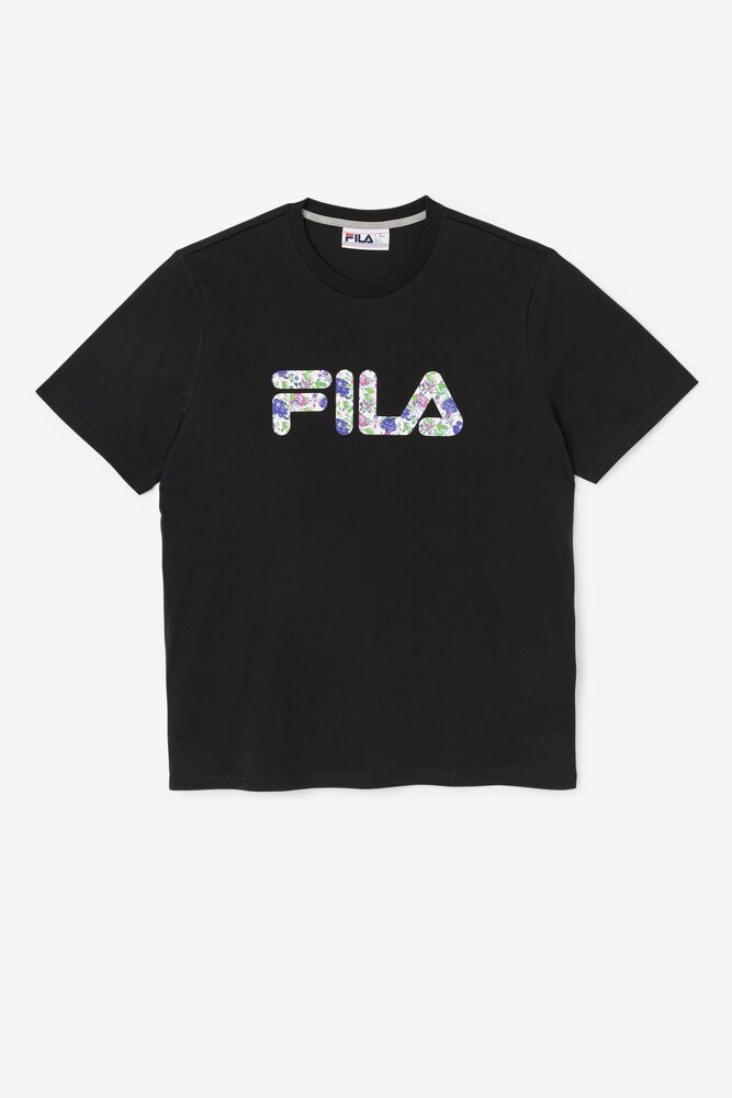 Fila T-Shirt Mens Black Saranac - Ireland 71524-CAZO